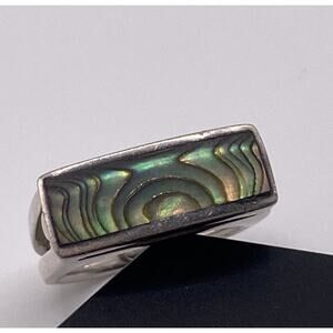 Vintage MWS Sterling Silver 925 Abalone Ring Size 8
